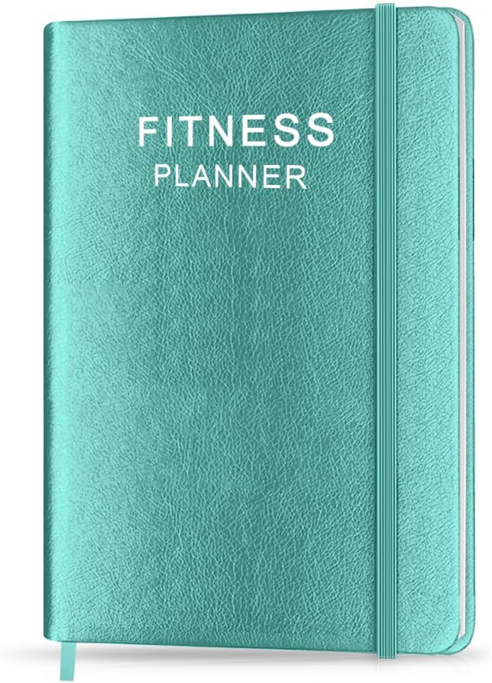 Getvow Fitness Planner - Workout Planner for Woman and Man - A5 Hardcover Workout Journal/Planner to Track Weight Loss, GYM, Bodybuilding Progress - Daily Health & Wellness Tracker, Teal - Image 1